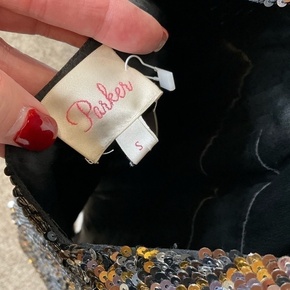 Parker multi sequin 100% silk dress with adorable cut out design - Picture 11 of 11